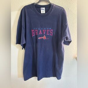 Vintage 90s Pro Player Atlanta Braves Embroidered Tee Mens Size XL